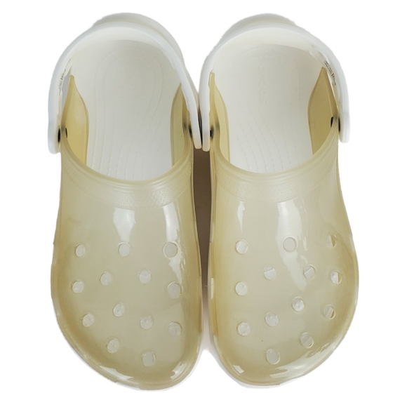 NWB Crocs unisex classic translucent clear slip on clogs white outdoor beach - Picture 10 of 13